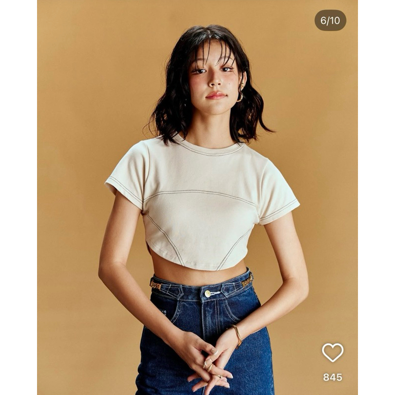 Beta cropped tee from maisonkeeps สี nude | Shopee Thailand