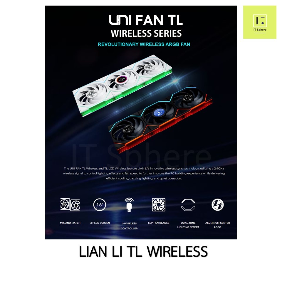 [ดูดเข้า / เป่าออก] TL WIRELESS LCD Fancase Lian Li rgb Fan case 120mm ...