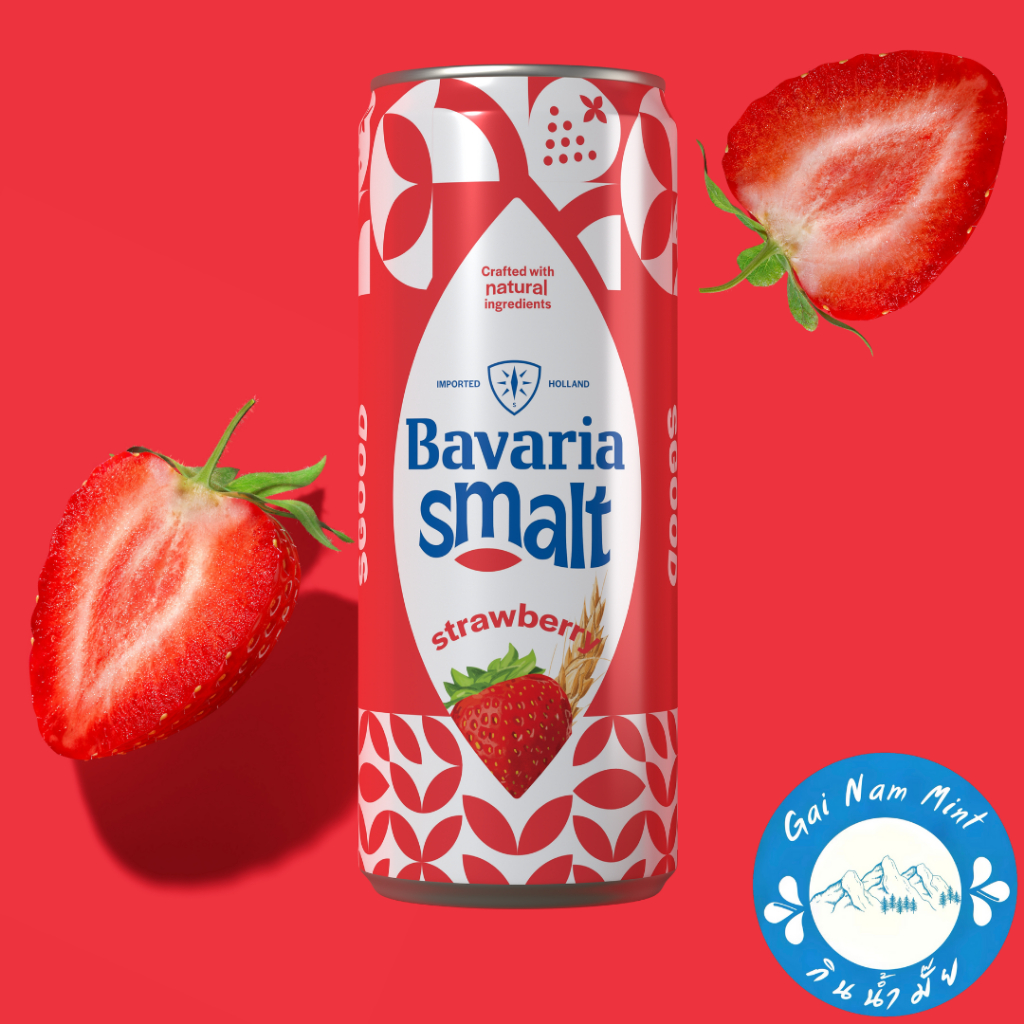 🌟พร้อมส่ง🌟BAVARIA SMALT Strawberry 330 ml. 6 can เครื่องดื่มมอลต์ 0.00 ...