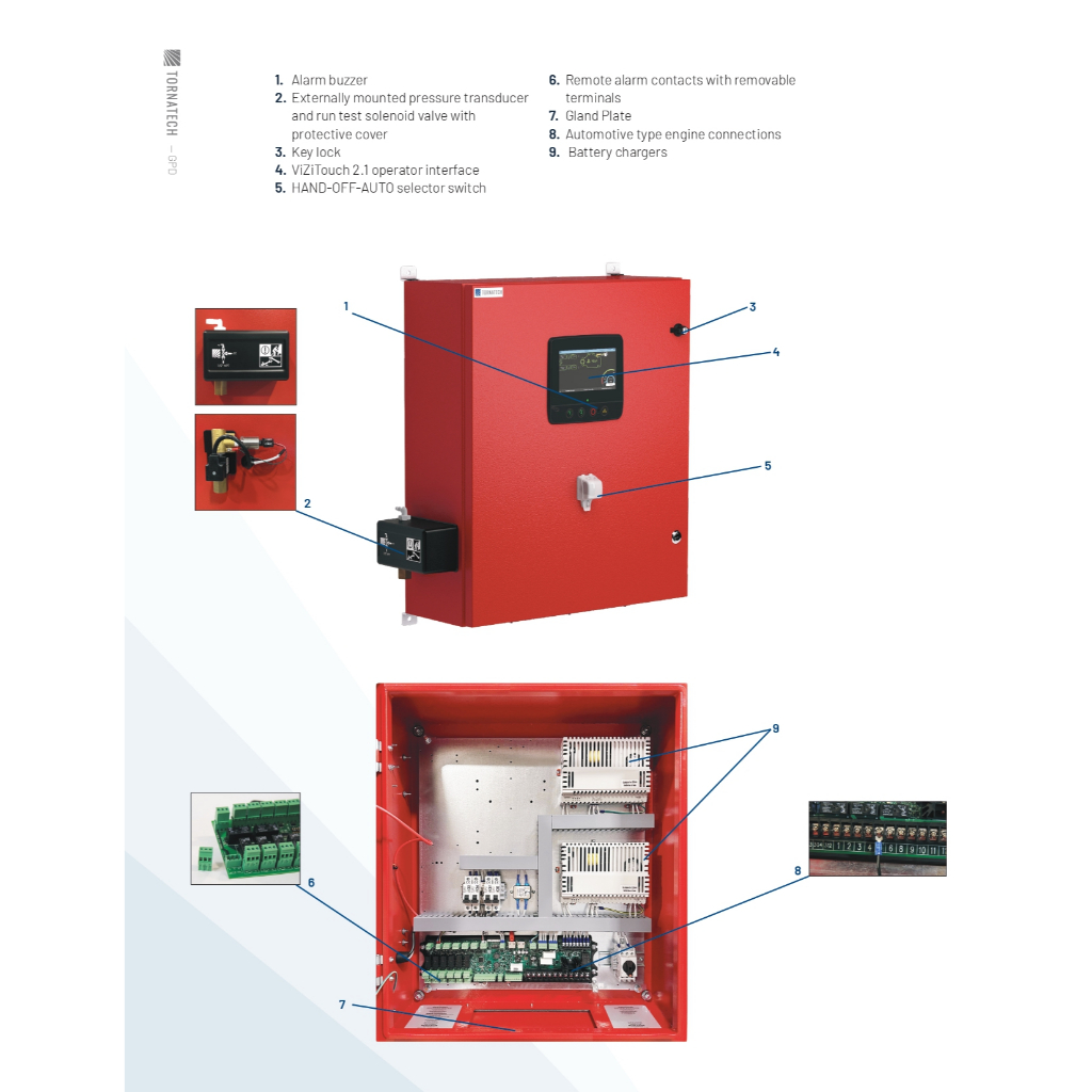 ตู้ควบคุมเครื่องสูบน้ำดับเพลิง TORNATECH Fire pump controller 12/24 vdc ...