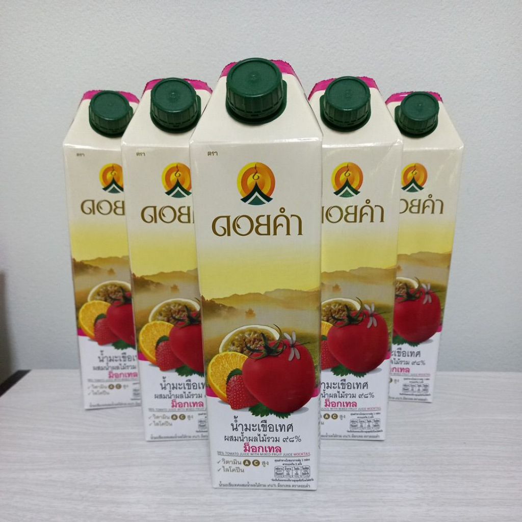 Doikham ดอยคำ น้ำมะเขือเทศผสมน้ำผลไม้รวม98% ม็อกเทล ปริมาณ1000มล.×6 ...