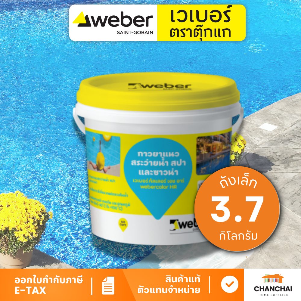 WEBER COLOR HR กาวยาแนว สระว่ายน้ำ สปา และซาวน่า ขนาด 3.7 kg. | Shopee ...