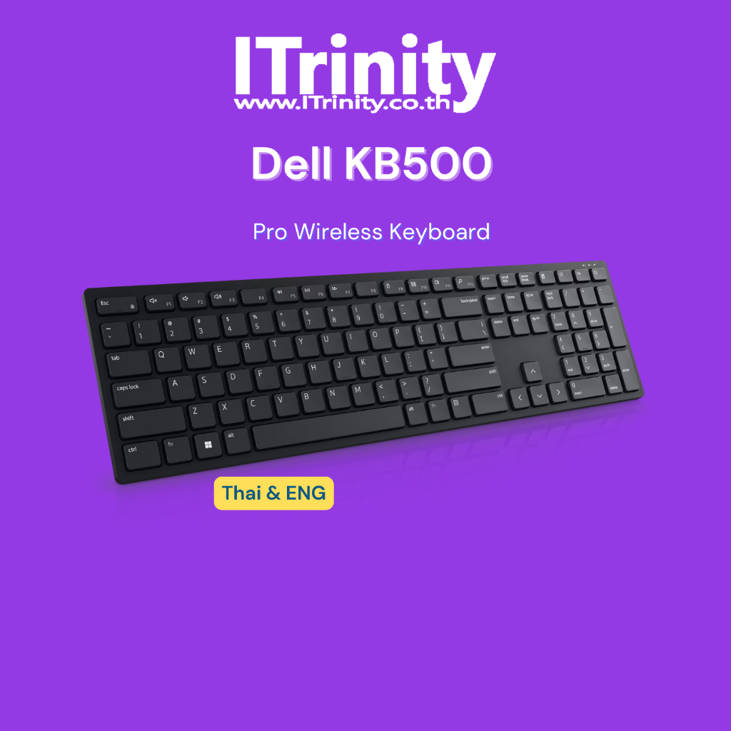 Dell KB500 Wireless Keyboard (EN/TH) 2.4 GHz เดลล์ คีย์บอร์ด (ไทย ...