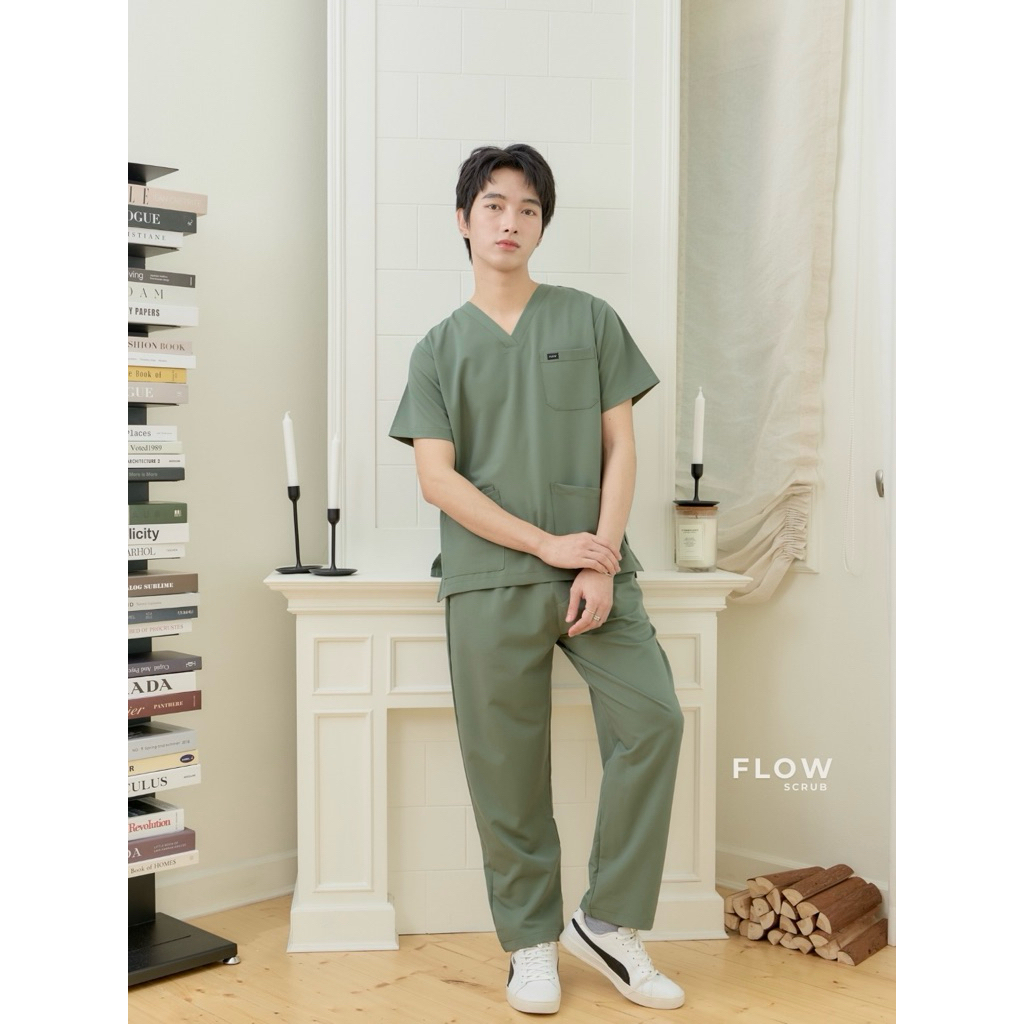 FLOW SCRUB ชุดสครับ UNISEX MOSS COLOR | Shopee Thailand