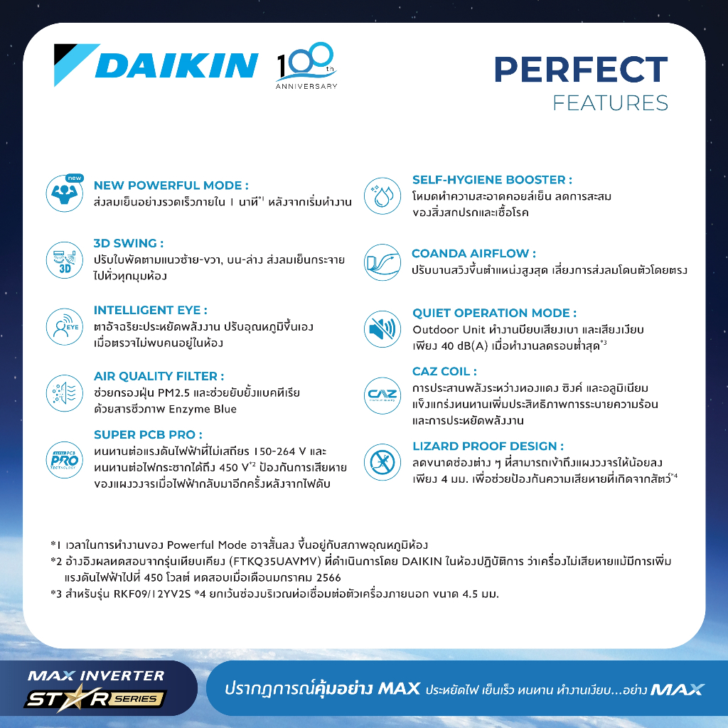 Daikin แอร์ไดกิ้น - MAX INVERTER (STAR KF SERIES) FTKF-Y 9000-24000 BTU