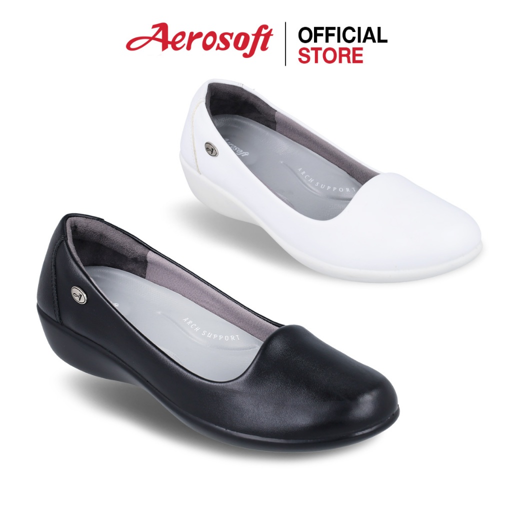 Aerosoft (แอโร่ซอฟ) รองเท้าคัทชูผู้หญิง เพื่อสุขภาพ รองเท้าคัทชูสีดำ รุ่น CW3133 (Healthy C1)