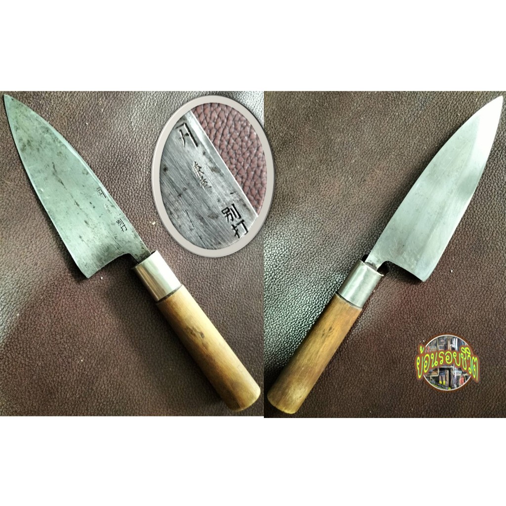 มีดเดบะเชฟญี่ปุ่น Deba Knife สันหนาดี ด้ามไม้ปลอกด้ามสแตนเลส ใบเหล็ก ...