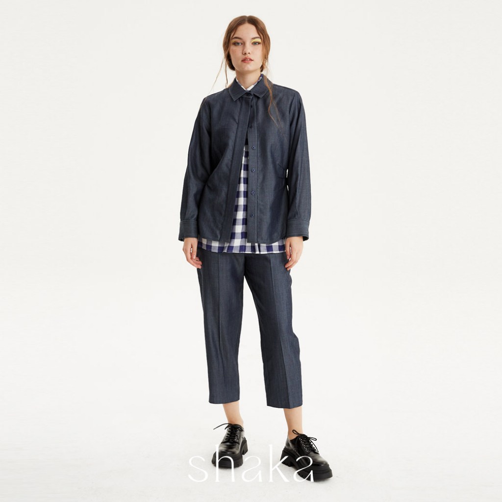 Shaka SS22 Denim Pants  กางเกง 5 ส่วนเข้ารูป PN-L220306