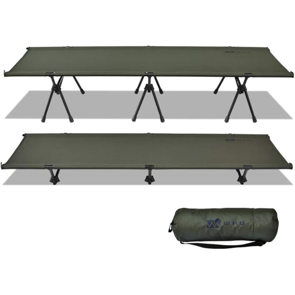 พร้อมส่ง‼️) เตียงสนาม WAQ 2-Way 600D Folding Cot High/Low TAN