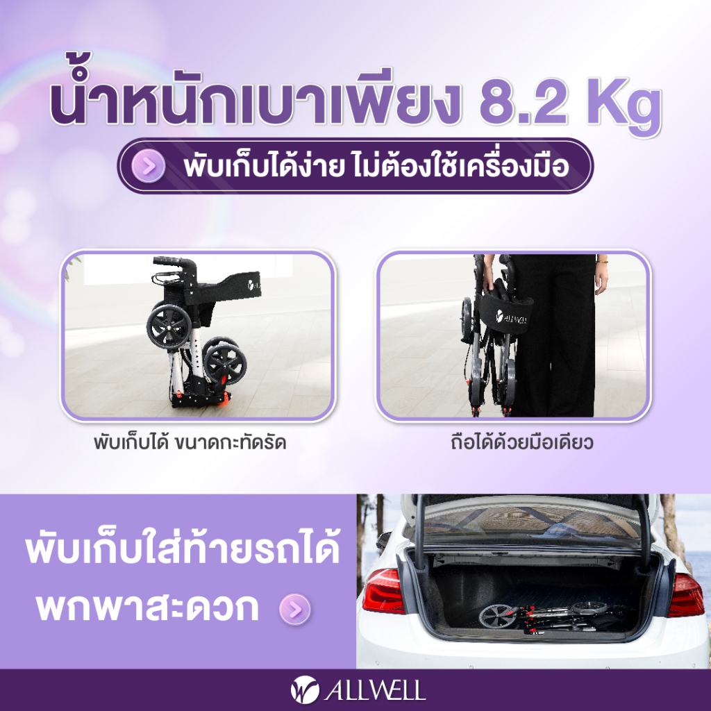 Allwell รถเข็นช่วยเดิน รุ่น Walk A