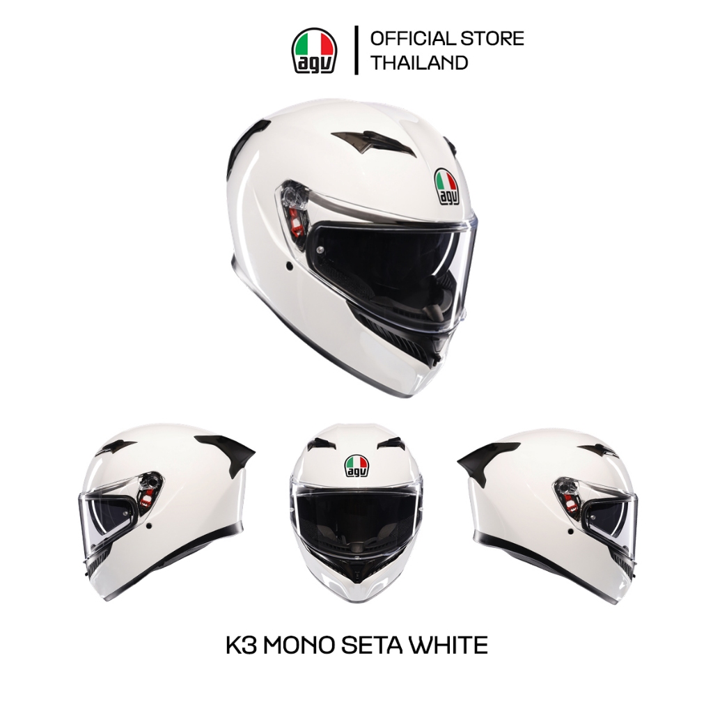 หมวกกันน็อค AGV รุ่น K3 / สี MONO SETA WHITE | Shopee Thailand