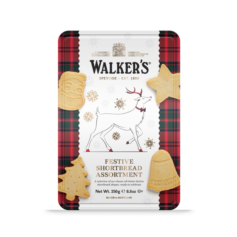 Walkers Festive Reindeer Shortbread Assortment 250g. วอล์คเกอร์เฟสทีฟเ ...