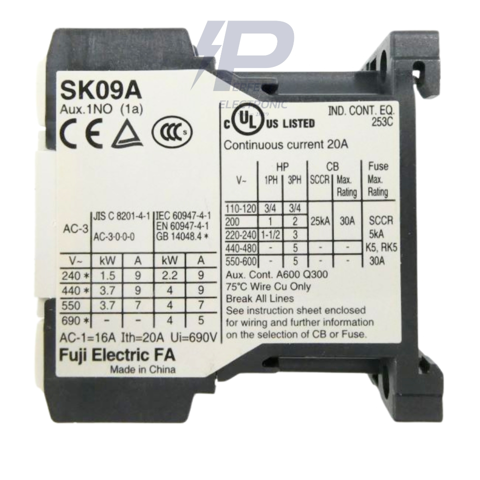 SK09A Magnetic Contactors 3 Phase แมกเนติกคอนแทคเตอร์สามเฟส 9A 1NO Coil ...