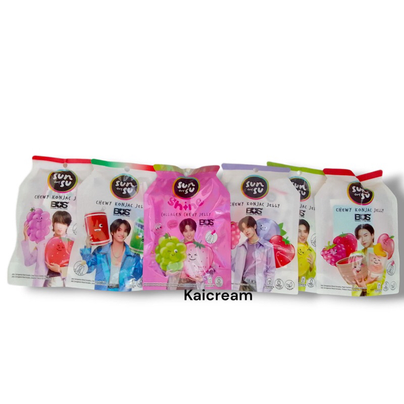 (พร้อมส่ง) Sunsu x BUS เยลลี่ ซันซุ เยลลี่ผสมบุก 0 แคล 6 ซอง/ถุง ...