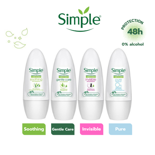 SIMPLE DEODORANT & ANTI PERSPIRANT 45MLซิมเพิล โรลออน คายด์ ทูสกิน ซูท ...