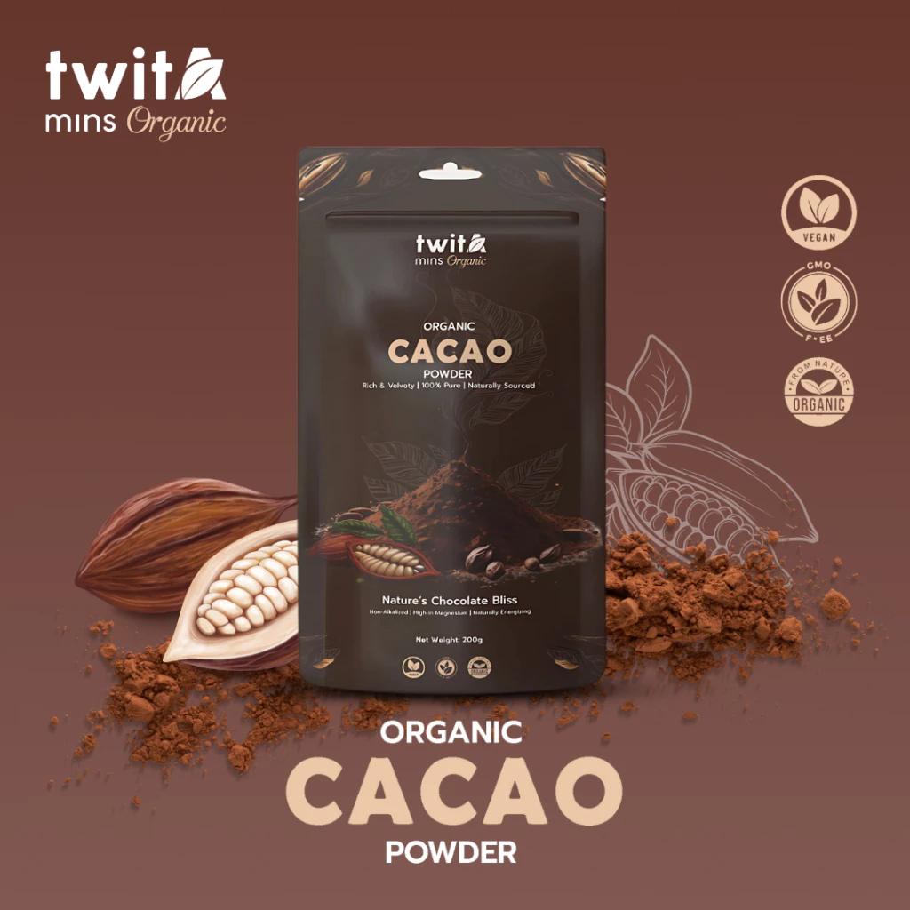 Organic Cacao Powder ผงคาเคา ออร์แกนิค (Organic Cacao Powder) ขนาด (200g) | Twitamins Organic
