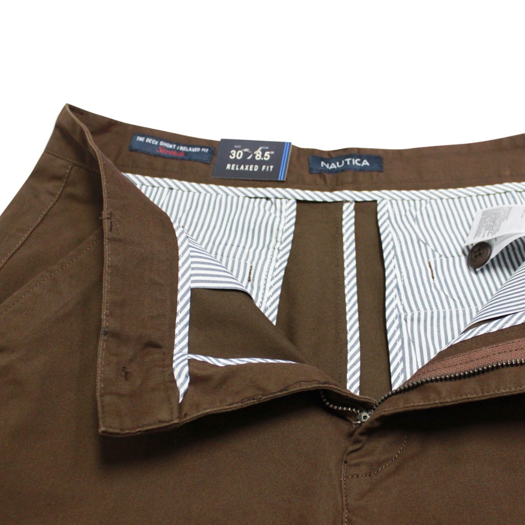 NAUTICA SHORT PANTS กางเกงขาสั้น B47000-2CZ น้ำตาลเข้ม | Shopee Thailand