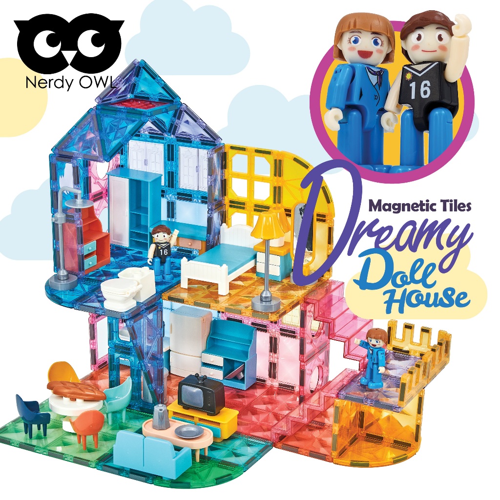 Magnetic Tiles Dreamy Dollhouse 135 pieces ตัวต่อแม่เหล็กบ้านตุ๊กตาชวน ...