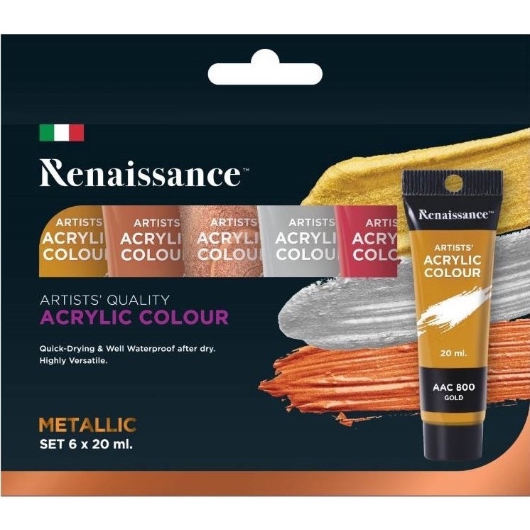 Renaissance Acrylic Colour Set 6 x 20 ml.. I ชุดสีอะคริลิคแบบหลอดขนาด ...