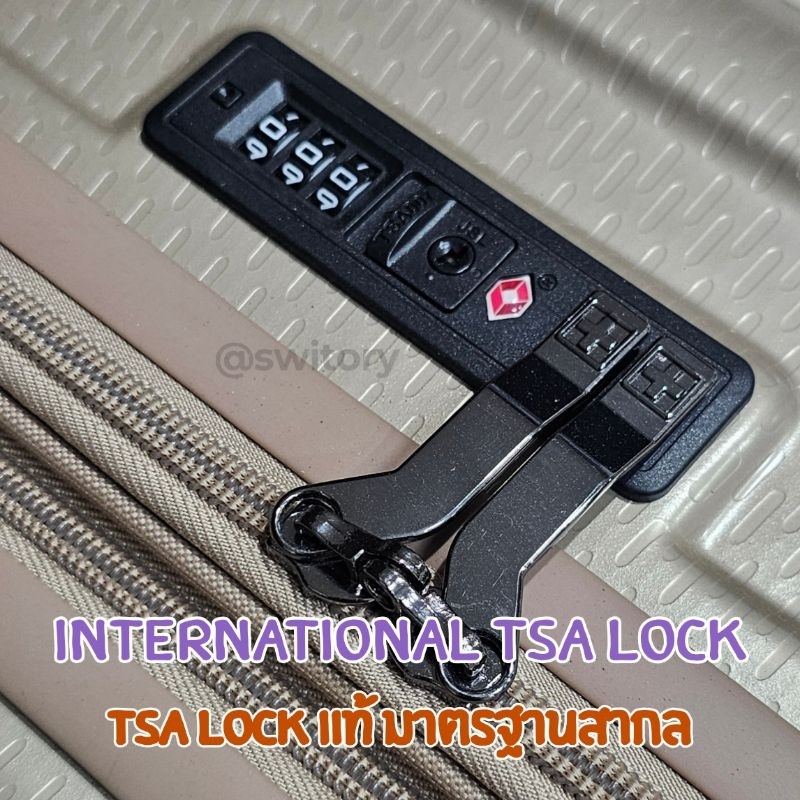 SWITORY รุ่น anti146 กระเป๋าเดินทาง PC 100% TSA Lock ขนาด 20/25/30 นิ้ว 4 ล้อคู่ ทนทาน กันรอยขีดข่วน พร้อมซิปขยาย จุของได้เยอะ
