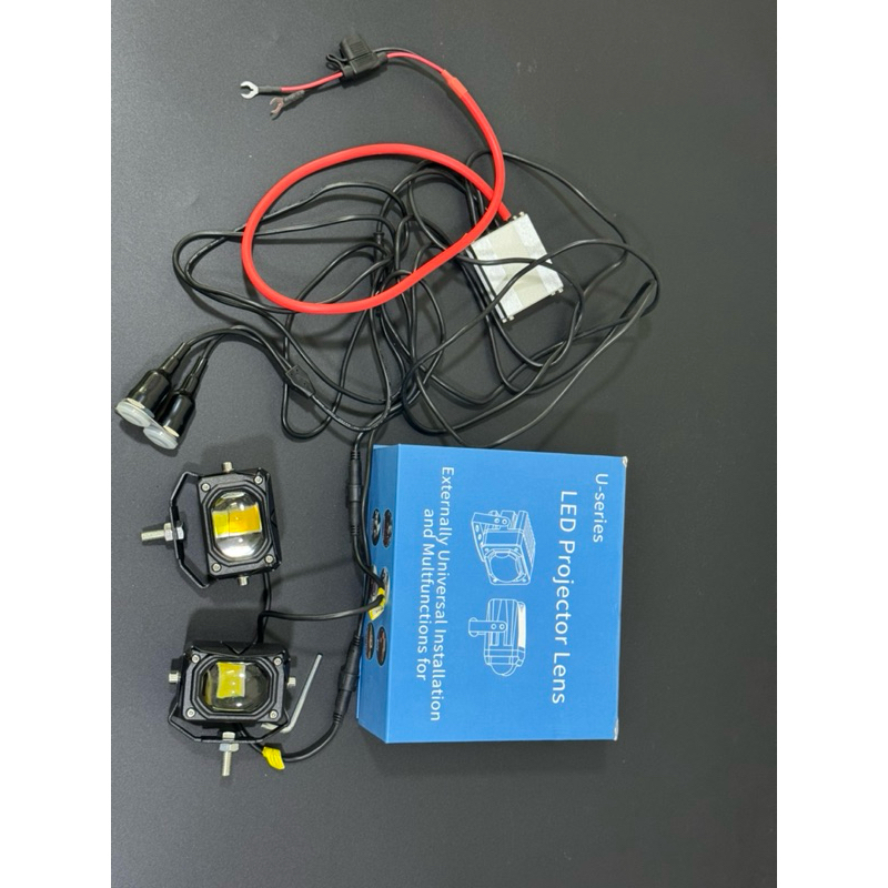ไฟสปอร์ตไลท์มอเตอร์ไซค์ 12V 52W Extra Lens โคมโปรเจคเตอร์ แพค 2 ชุด ...