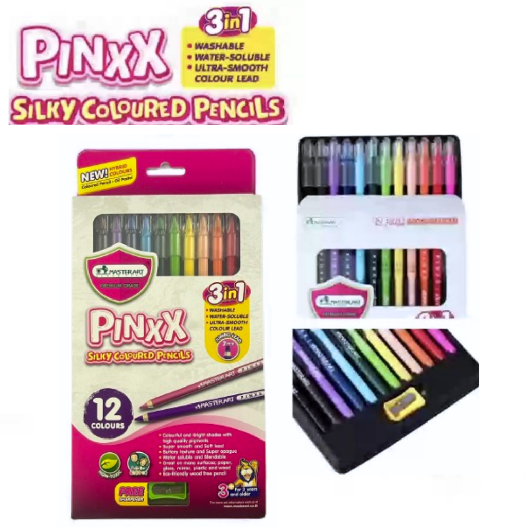 MASTER ART มาสเตอร์อาร์ต ดินสอสี รุ่น PINXX 12 สี 3in1 PINXX silky ...