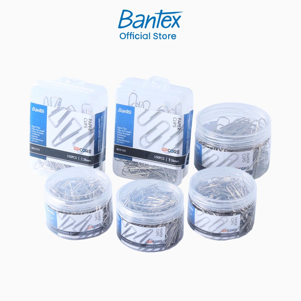 Bantex คลิปหนีบกระดาษ ลวดเสียบกระดาษ 60/100/200ชิ้น ขนาดมาตรฐาน แข็งแรง ใช้งานง่าย Paper Clips