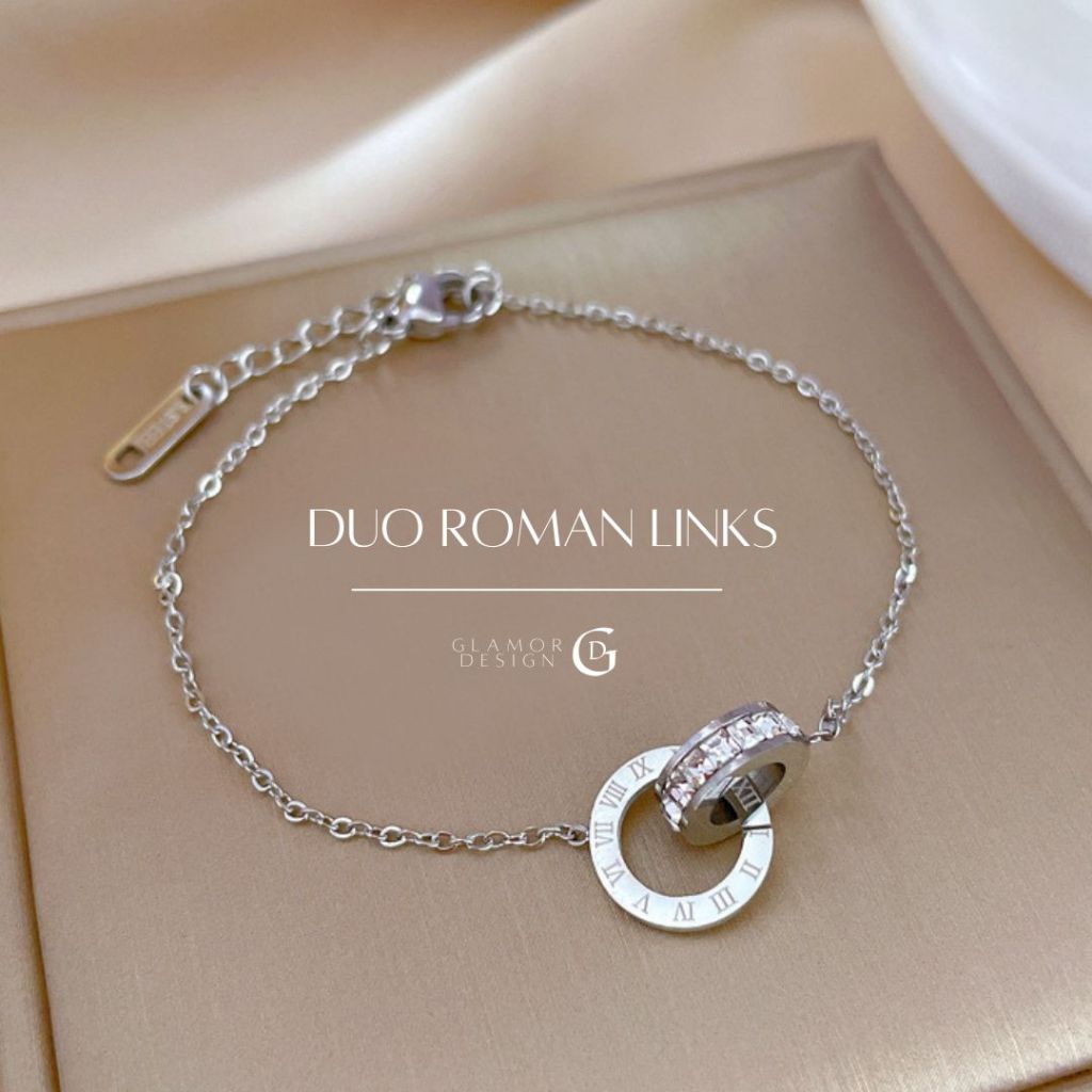 GLAMOR กําไลสายมู Duo Roman Links กําไลนําโชค กําไลสวยๆ กำไลเพชร สร้อย ...
