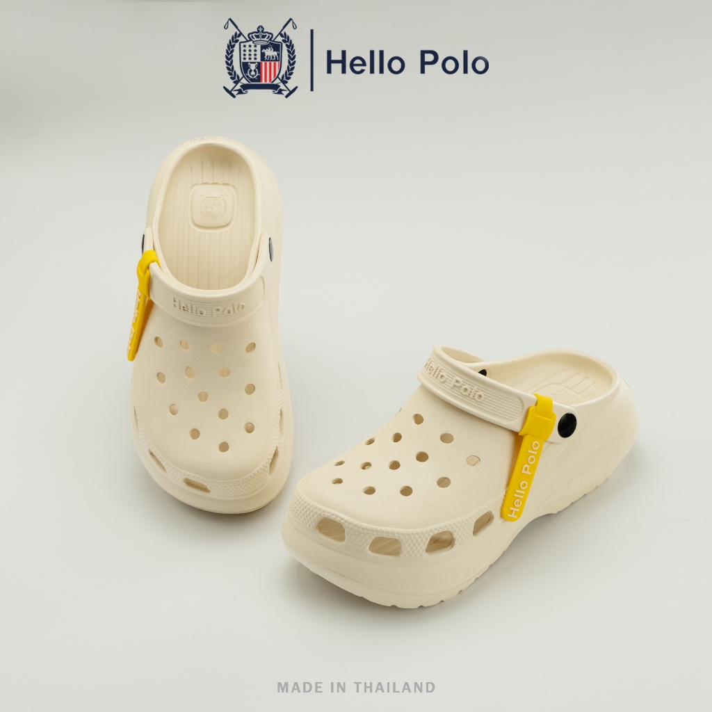 Hello Polo รองเท้า รองเท้าแตะมีรู ส้นตึก กันลื่น พื้นนิ่ม ลำลองระบายอากาศได้ดี ใส่แล้วสูง EVA นิ่มเหมือนเหยียบขี้HP8052 - 2