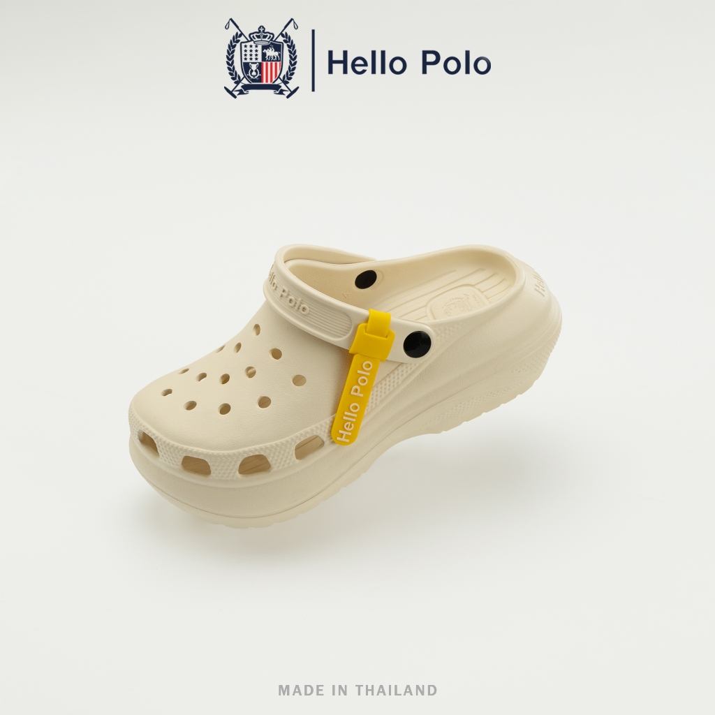 Hello Polo รองเท้า รองเท้าแตะมีรู ส้นตึก กันลื่น พื้นนิ่ม ลำลองระบายอากาศได้ดี ใส่แล้วสูง EVA นิ่มเหมือนเหยียบขี้HP8052 - 5