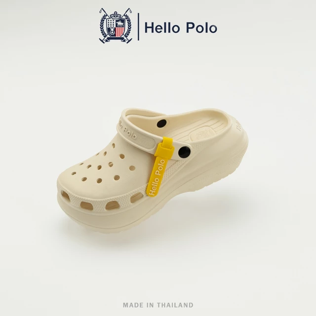 Hello Polo รองเท้า รองเท้าแตะมีรู ส้นตึก กันลื่น พื้นนิ่ม ลําลองระบายอากาศได้ดี ใส่แล้วสูง EVA นิ่มเหมือนเหยียบขี้HP8052
