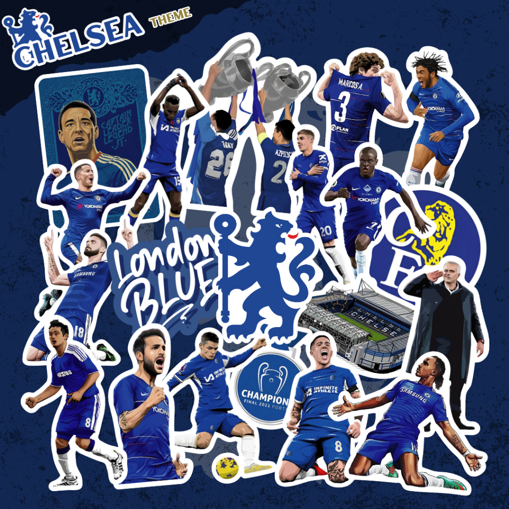 สติ๊กเกอร์ธีม Chelsea สติ๊กเกอร์เชลซี สติ๊กเกอร์แปะ laptop, skateboard ...