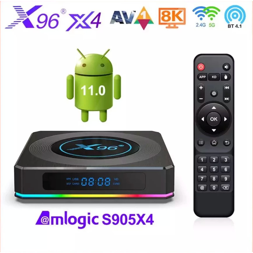 X96 X4 Android tv box S905X4 Android 11.0 กล่องแอนดรอย 8K Bluetooth 4GB ...