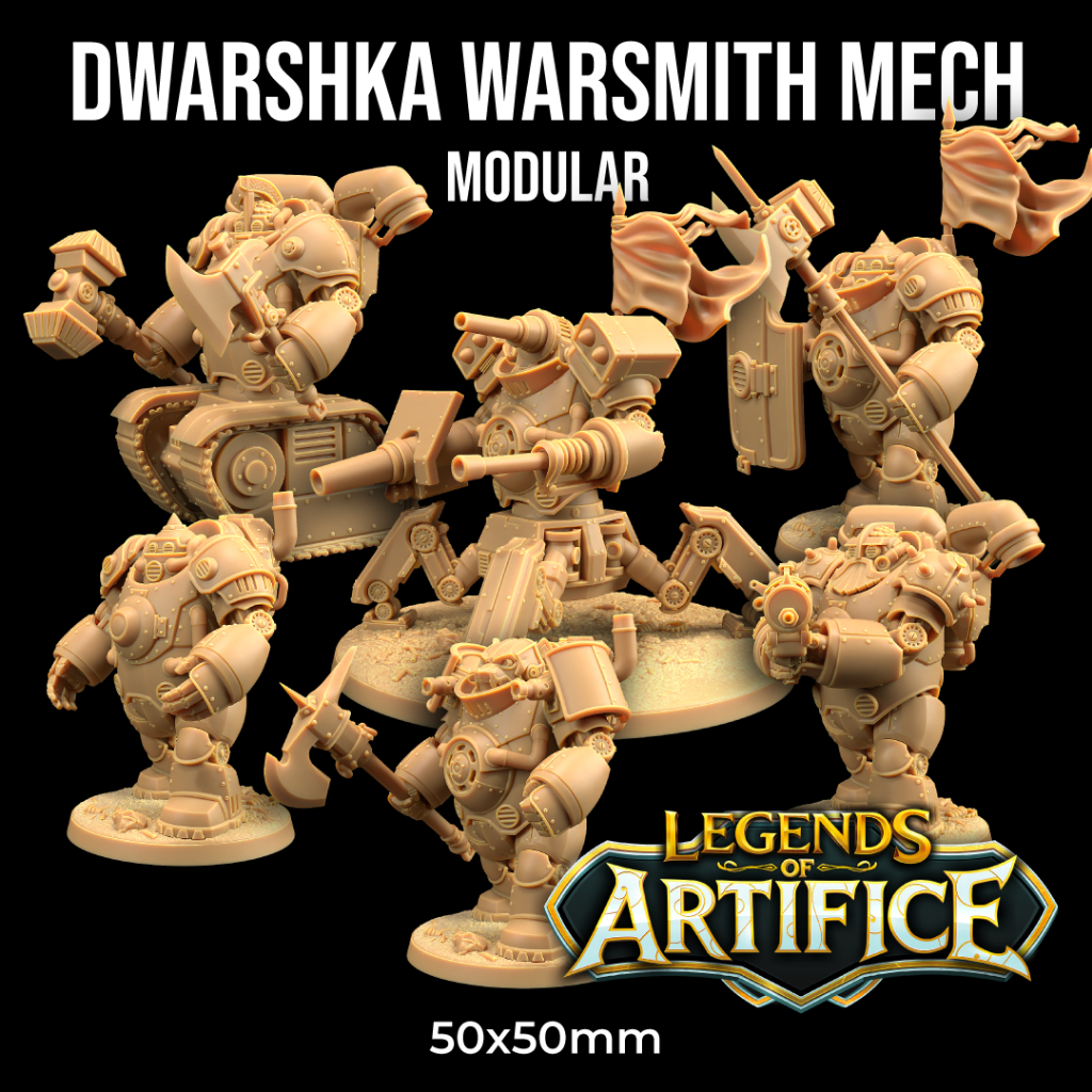 [Legends of Artifice] - Dwarshka Warsmith Mech - โมเดลสำหรับ DnD ...