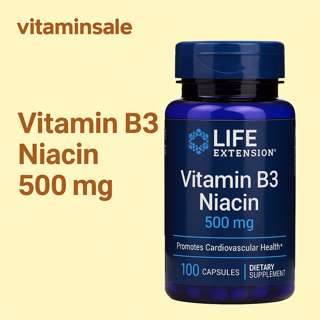 Life Extension Vitamin B3 Niacin 500 mg 100 Capsules | วิตามินบี 3 ไนอา ...