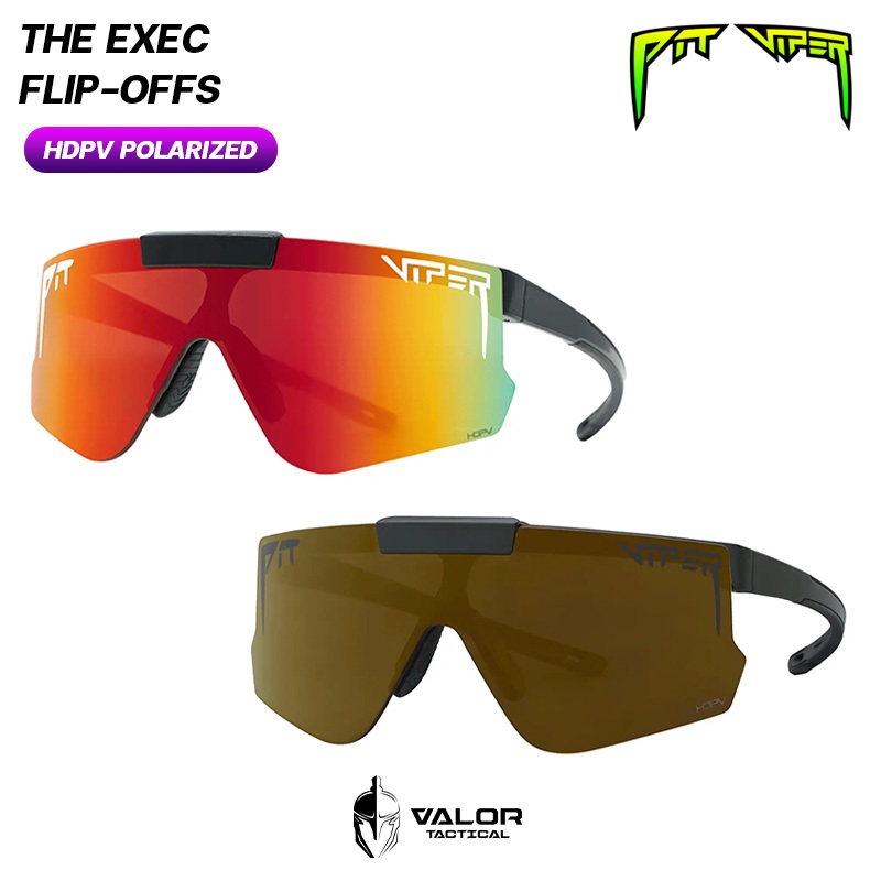 Pit Viper The Exec Flip-Offs – Occhiali Da Sole Polarizzati Con Lenti Cat 3 E Tecnologia Flip-Up – Colore Arcobaleno Multicolore