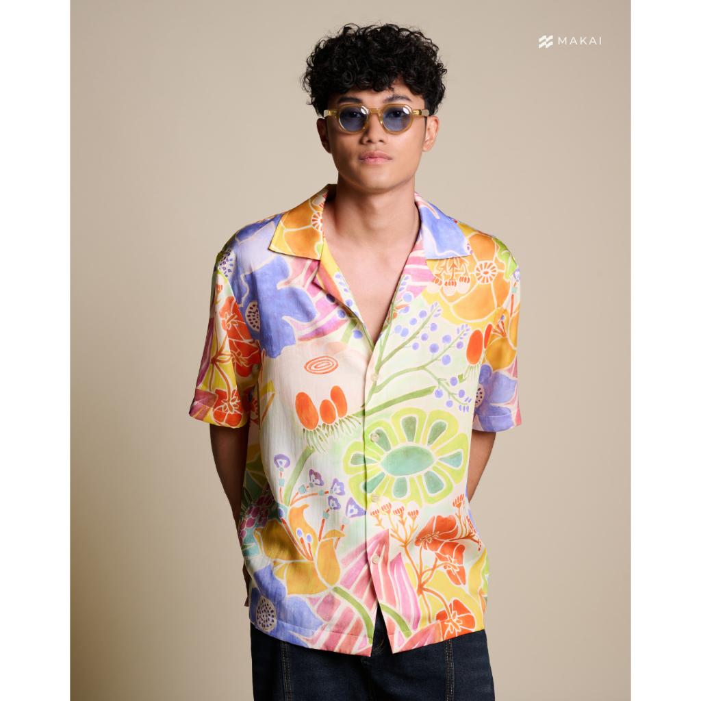 MAKAI เสื้อเชิ้ต เสื้อฮาวาย ผ้าไลโอเซลล์ ลาย PINA COLADA Hawaiian Shirt ...