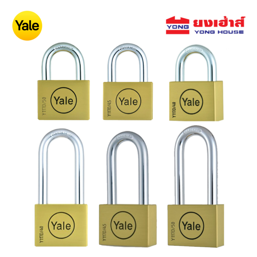 YALE กุญแจคล้อง BD40 BD45 BD50 คอสั้น ห่วงสั้น BD40L BD45L BD50L คอยาว ...