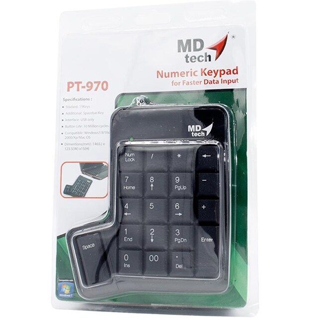 MD tech Keypad รุ่น PT-970 ( รุ่นเก็บสายได้ )เป็นคีย์บอร์ดตัวเลข ...