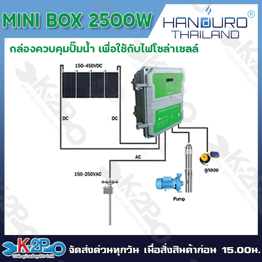 HANDURO mini box รุ่น HD-1/3H2500-A/D/BL กล่องควบคุม ปั๊มบาดาล มอเตอร์ ...