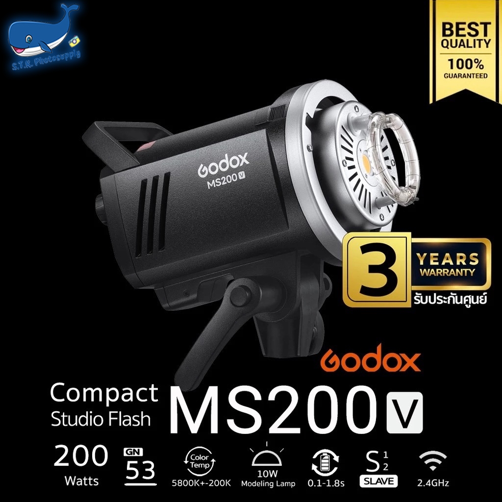 Godox Flash Godox MS200V Studio Strobe 200W Flash With 10W LED - Main Image
