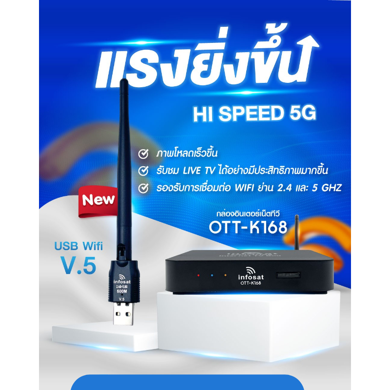 All-In-One Set top box Infosat OTT K168 IPTV (Wi-Fi 2.4GHz -5GHz