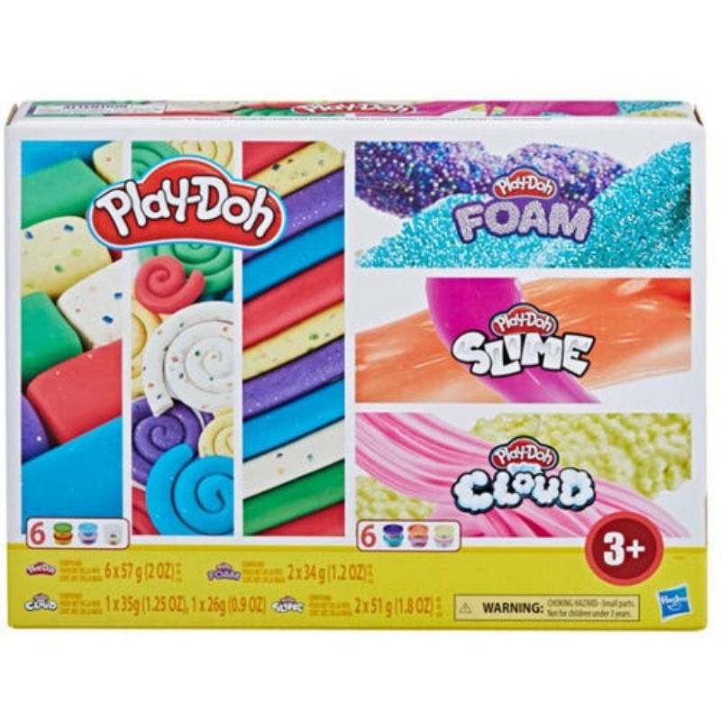 Play-Doh Colors and Textures Variety Pack Sparkle, Confetti, Slime ...