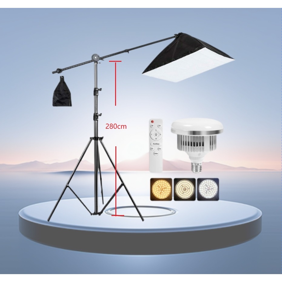 Photography Studio 50*70cm Softbox 85W/300W LED Lighting with Boom Arm ...