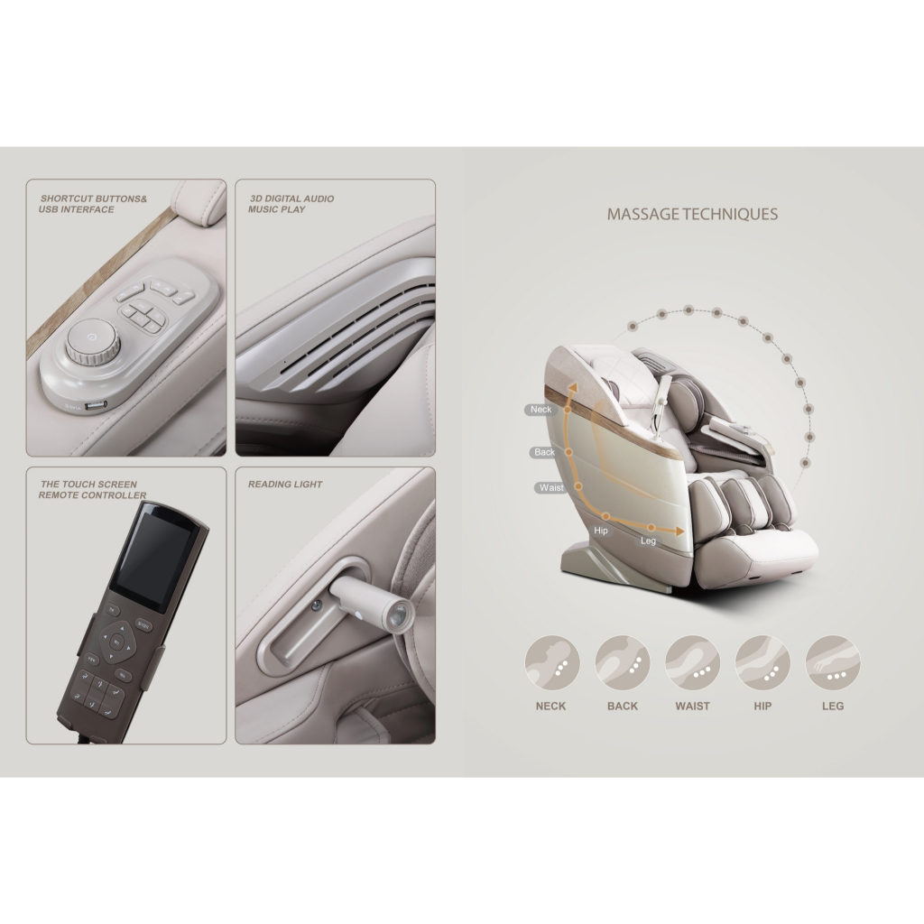 Soul Sense SERIES Y เก้าอี้นวดไฟฟ้า บรรเทาอาการปวดหลัง ลดอาการปวดเมื่อย ผ่อนคลายกล้ามเนื้อ นวดแบบผสมผสาน พร้อมฟังก์ชัน Double Massage Chair 2 ระบบในเครื่องเดียว 4D+2D