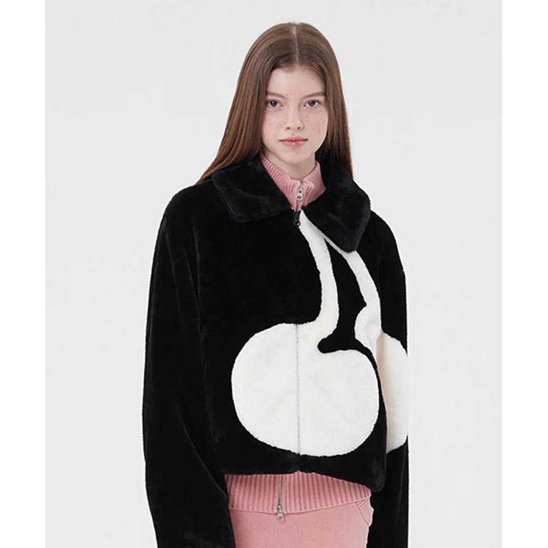 ??✨kirsh Big Cherry Boa Fur Jumper 빅 체리 보아 퍼 점퍼 