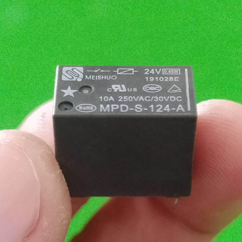 รีเลย์ MEISHUO Relay แท้ 4Pin 10A 250VAC/30VDC คอยล์ 24VDC MPD-S-124-A ...