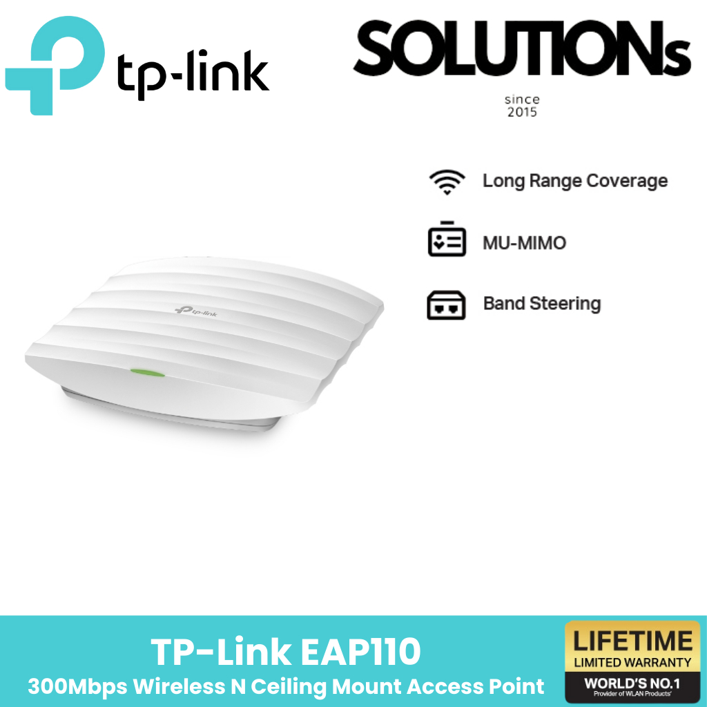 Point D'Accès Wi-Fi Ceiling EAP110 De TP-Link - 300 Mbps, N, Pour Réseau D'Entreprise Ou Grande Maison - 10
