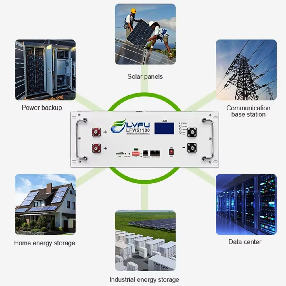 LVFU แบตเตอรี่ 51.2V 100AH Rack / 200AH Rack Mounted LiFePO4 battery ...
