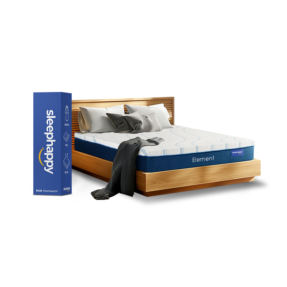 SleepHappy รุ่น Element ที่นอนยางพาราแท้ 100% หนา 9 นิ้ว ที่นอนเพื่อสุขภาพช่วยลดอาการปวดหลัง มีให้เลือกขนาด 3.5, 5, และ 6 ฟุต